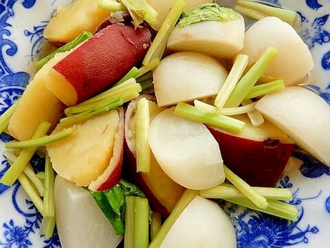 ダシと塩で❤薩摩芋&蕪の炊いたん（一晩置かずとも）